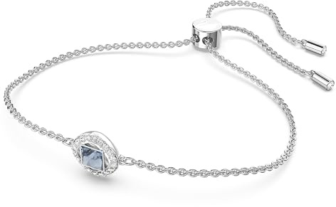 Swarovski Pulsera Angelic, Talla cuadrada, Azul, Baño de rodio