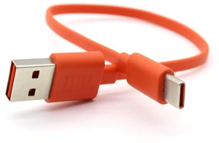 Aiivioll Cable de Carga USB-C para JBL Charge 4/5 Flip 6 | Naranja, Cable de Repuesto 25 cm para Altavoz Bluetooth, Compatible con Go 3, Pulse 5, Clip 4, Endurance Peak