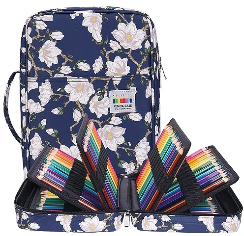 BOMKEE Federmäppchen Große 304 Schlitze für Aquarellstifte, Markern | Gelstifte Organizer Tasche Etui Stifte Federtasche Stifthalter Mäppchen Pencil Case Organizer für Schule & Büro