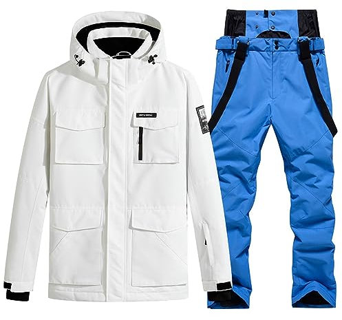 Men's Ski Jacket and Pants Set Waterproof Snowsuit Windproof Snow Suit Winter Outdoor Ski Suit