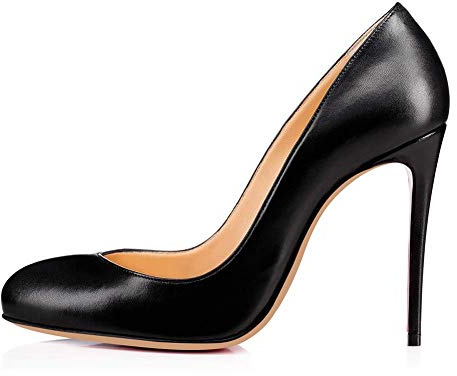 Zkd337s - Scarpe da donna alla moda, con tacco alto, comode, per feste, Nero , 46 EU