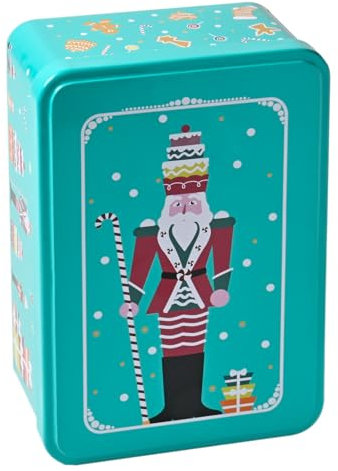 patisse 13729 – Boîte métal Décor CASSE-NOISETTE imprimée, vide, sans découpoirs, 19,5 x 13 x H7 Cm, Turquoise