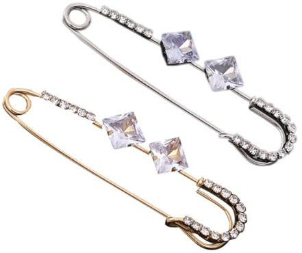 SOIMISS 2stücke Bling Sicherheitsnadeln Mit Strass Für Schals Kleidung Und Accessoires Elegante Clips Zur Vermeidung Von Blickschutz Für Festliche Anlässe Und Alltag