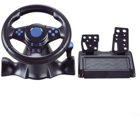 Bulevisiter Volante de juego, volante de coche USB para interruptor para Xbox para 360 para PS4 para PS2 para PS3 para PC controlador de carreras USB con motor de vibración (4 en 1)