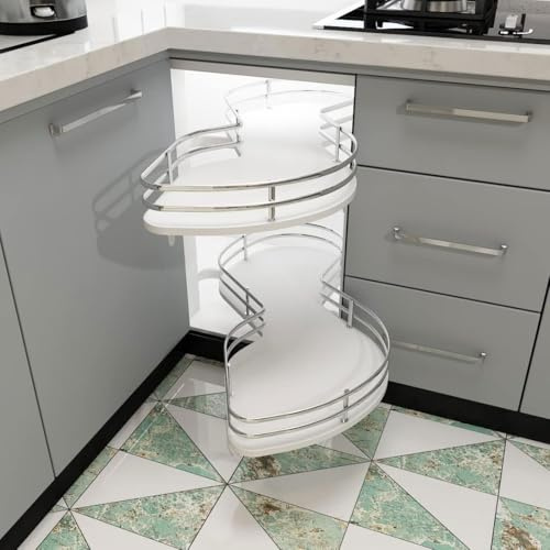 MVEIDT Corner Kitchen Cabinet with Telescopic Drawers Carousel and Double Opening Locking System 800 900mm