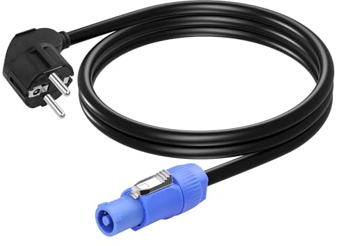 CERRXIAN 3.2FT Câble de Conversion Plug to PowerCon AC, 3 Broches 1,5 mm² 15AWG 90 degrés CEE 7/7 mâle à PowerCon a Un Type Cordon d'alimentation de la fiche de Haut-parleurs Audio (1M)