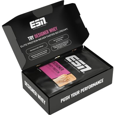 ESN Designer Whey Proteinpulver, Taster Box, 5 x 30 g | Bis zu 23 g Protein pro Portion, ideal zum Muskelaufbau und -erhalt, made in Germany