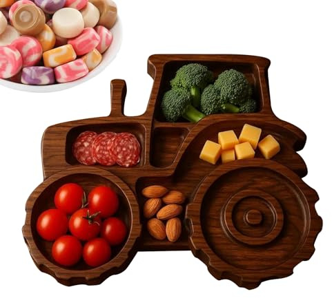 Charcutería de madera | Plato de queso para servir con forma de vehículo, plato de frutas, centro de mesa para motocicleta, tractor, excavadora, centro de mesa para cocina y comedor