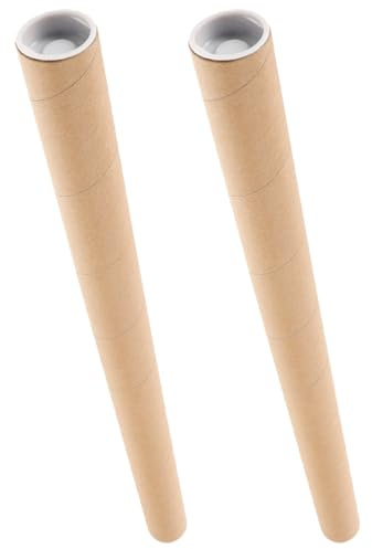 Genérico 2 Piezas Tubo de Cartón Kraft para Envío y Almacenamiento de Pósters Cilíndrico Reutilizable para Arte y Varas de Interior de Grosor