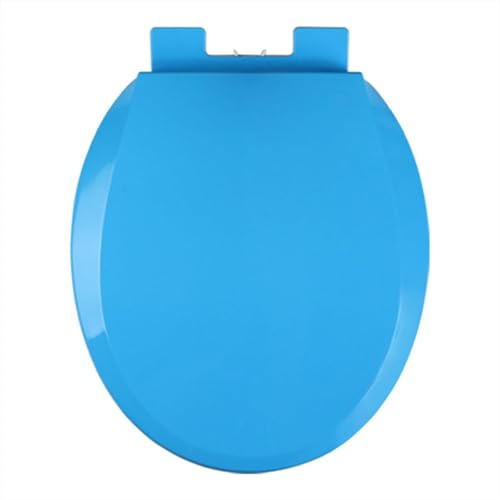 Wttfc Toilettendeckel, Klobrille O-Form,WC Sitz mit Absenkautomatik,Toilettensitz mit Quick-Release Funktion& Verstellbaren Scharnieren WC Deckel aus Kunststoffversion,Blau