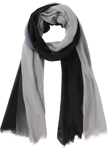 Monbessi Damen Dünner Schal Zweifarbiger Farbverlauf Leichter Schal Baumwolle Tücher Damen Mode-Accessoires Geeignet für Alle Jahreszeiten