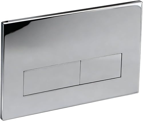 Plaque commande WC suspendu pour Geberit Sigma01 20 30, Chrome | Plaque de Chasse WC Double Touche, Panneau de Commande Durable avec Réglage du Débit, 246x164 mm