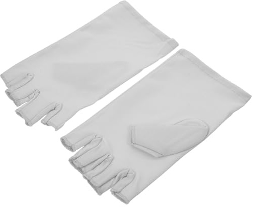 HOMSFOU UV Protection Gloves for Nails Reusable Manicure Gloves Fingerless for Nail Art