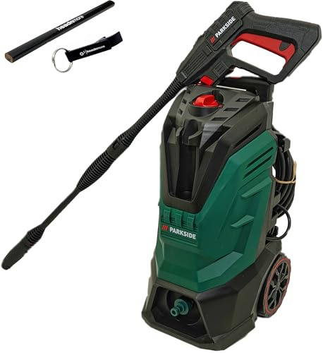 Oferta HEADNMORE para hidrolimpiadora Parkside® PHD 135 – 1800 W, 135 Bar, 420 l/h con Accesorios + abridor Llavero HEADNMORE y lápiz de Carpintero