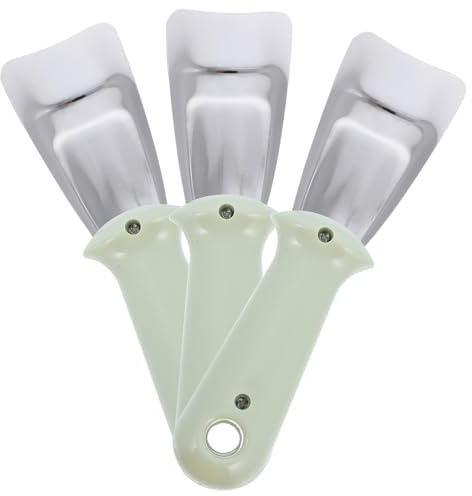 DIYEAH Set 3 Pezzi Raschietti per Congelatore in Pp e Acciaio Inossidabile, Pala Dritta e Curva Fori per Appendere, per Sbrinare Freezer e Pulizia Frigorifero