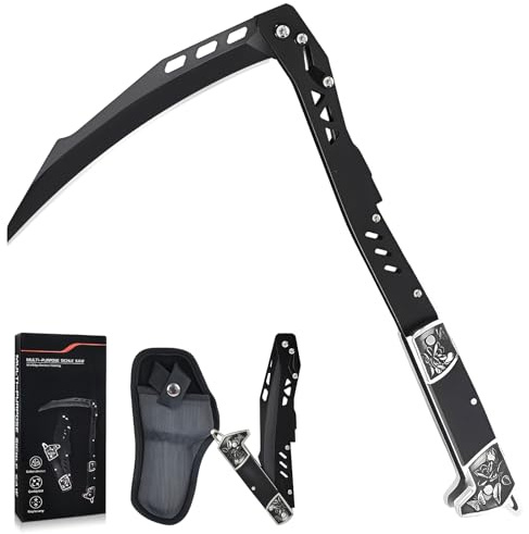 Faucille Pliante,Poignée en Bois et Lames tranchantes,Outils de Jardinage Professionnel pour Jardin,Bushcraft et Coupe de Branches,Activités de Plein air,Camping (Faucille)