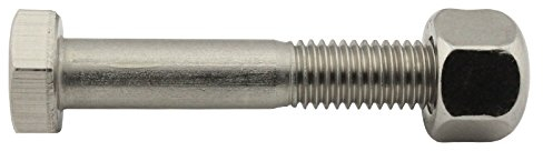 SC-Normteile® | Sechskantschrauben mit Schaft und Hutmuttern (niedrige Form) - M10x120 - (100 Stück) - Maschinenschrauben - DIN 931 / DIN 917 - Edelstahl A2 (V2A) - SC931 / SC917