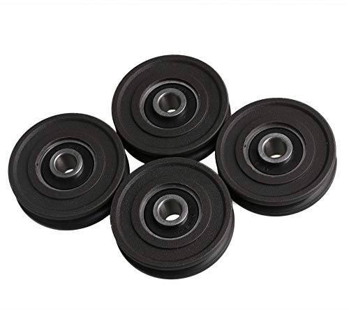 CNBTR U-Typ Kunststoff beschichtetem Stahl Kugellager Umlenkrolle Rad 4 Stück(Innendurchmesser 6 mm, Außendurchmesser 29 mm, Dicke 8 mm; Nutbreite 5 mm, Nuttiefe 2,5 mm, Bogenmaß R = 2,5 mm)