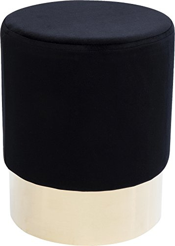 Kare Design Polsterhocker Cherry Brass, schwarz, (H/B/T) 42x35x35cm | Samt, Messing, modern