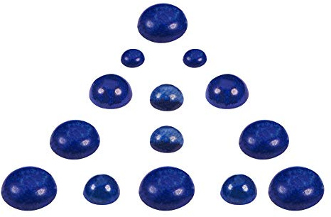 PandaHall 32 stücke 4 Größen Halbrunde Natürliche Lapislazuli Cabochons Flatback Edelsteine Perlen Energie Heilkraft Stein für Schmuck Machen (6mm, 8mm, 10mm, 12mm)