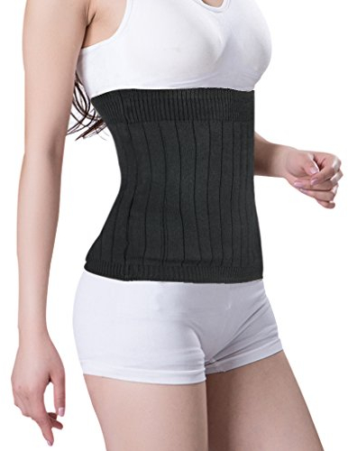 JINTN Unisex Elastischer Wärmegürtel Rückenwärmer Nierenwärmer Taillengürtel Nierenschutz Nierengurt Warm Winter Taille Unterstützung Bauchgürtel Leibwärmer für Damen und Herren, Schwarz, M