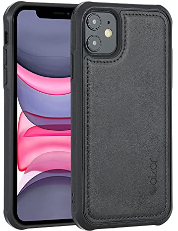 Molzar MAG Series for iPhone 11 Case, Built-in Metal Plate for Magnetic Mount, Works with Qi-certified Chargers, Compatible with iPhone 11, Black