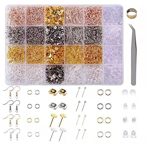 Spydge 3600 Stück Schmuck Basteln Zubehör mit Zange Pinzette ，DIY Schmuckherstellung Zubehör Set für Ohrringe Armband Halskette Anfänger