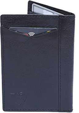 diodoro män kvinnor läder supersmal kreditkortshållare plånbok minimalistisk design RFID-blockering levereras med presentask – svart, Svart, Minimalistisk