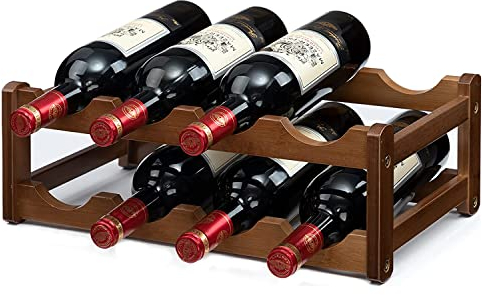 ZHAOMIMI Weinregal Freistehend Weinlagerung 8 Flasche 2-stufig Weinflaschenhalter