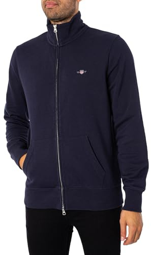 GANT Herren Reguläres Shield-Sweatshirt Mit Reißverschluss, Grey