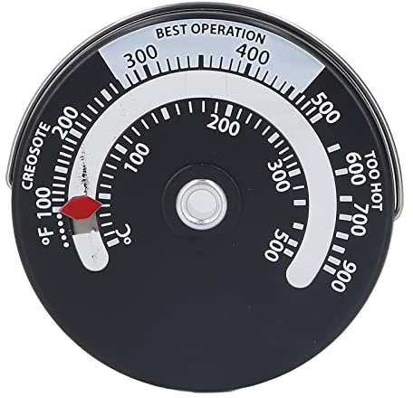 Holzofenthermometer Magnetisch 0‑500℃ Aluminiumlegierungs-Zifferblatt Hohe Genauigkeits-Thermometeranzeige Ofentemperaturmesser FüR KaminholzöFen