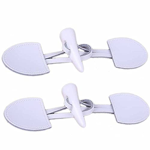 GIVBRO 2 x Knebelknöpfe für Horn, Lederknopf, Ersatzzubehör für Zuhause, Nähen, Weiß