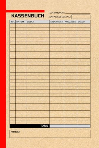 Kassenbuch Kleinunternehmer A5: Einnahmen & Ausgaben | Einfache Buchhaltung für Unternehmen, Vereine oder Haushalt