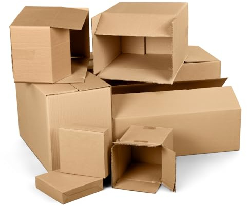 karton-billiger | Faltkartons Versandkarton 230x170x80mm Fefco0201 1-wellig Verpackungskarton 23x17x0,8cm Pappkarton Wellpappe (100)