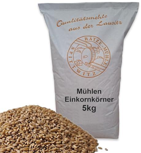 Mühlen Einkornkörner 5kg ganzes Korn gereinigt, frisch aus der Rätze- Mühle in bester Qualität Einkornkerne