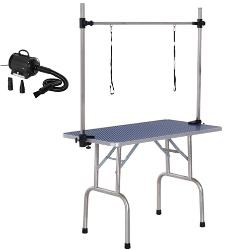 PawHut Conjunto para Mascotas 2800W 40x16x20 cm 107x60x170 cm Negro y Azul