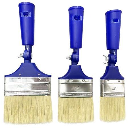 Pennello regolabile in 3 pezzi, pennello di estensione, setole multiangolari, strumento di pittura, pennello per la casa per dipingere pareti, soffitto blu
