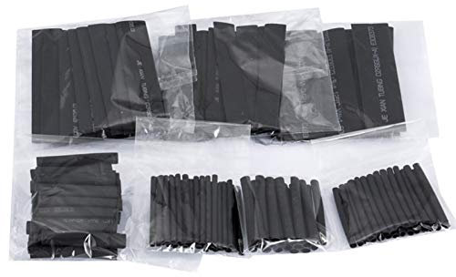 Kabelschlauch,Kabelschutzschlauch,Kabelschutz 127 stücke Wärmeschrumpfhülle Tube Sortiment Kit Elektrische Anschluss Elektrische Draht Wickel Kabel Wasserdicht Schwarz
