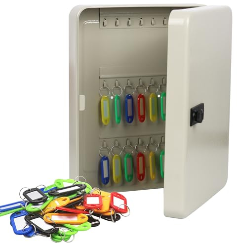 Combined Key Safe - 36 Position Lock Box with 40 Key Tags - Outdoor Storage for Home, Office, Garage or Hotel