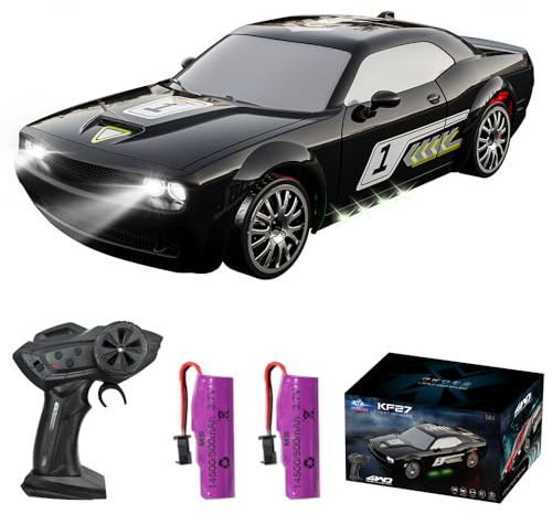 Teeggi RC Drift Car 1:20, fjärrstyrd bil för barn, 2,4 GHz racingbil med LED-lampor, 15 km/h, 4WD, fjärrstyrd racingbil, leksak och present