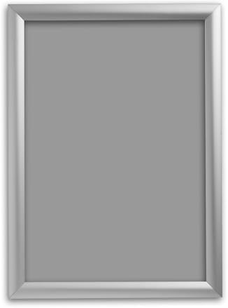 Deflecto Pack 20 x A4 Snap Frame Silver - Aluminium Clip Frames - Wall Mount Picture Frames - Posters Display Holder - Front Opening Picture Frame Clips