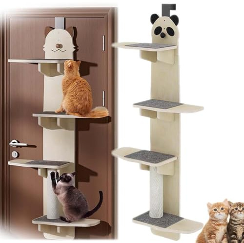 Door Hanging Cat Shelf, Tür hängende Katze Regal, über Tür Regale Leiter, über die Tür Katze Climber, Multi-Level-Tür hängende Katze Baum mit Regalen, Kletterturm, Sprungregal für Haustiere (B)