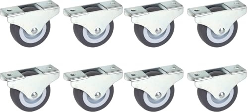 Dörner + Helmer Juego de 4 ruedas fijas para muebles, 50 mm x 19 mm, capacidad de carga de 165 kg, ruedas pequeñas de TPE (Paquete de 2)