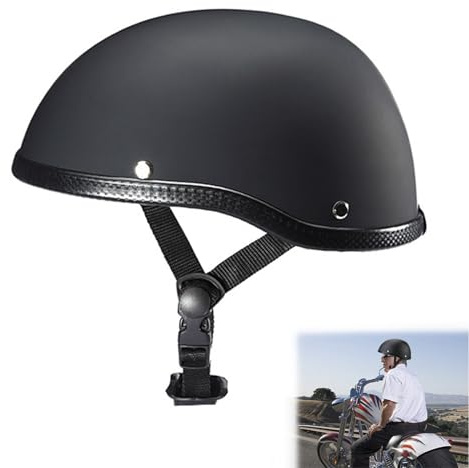Halbschalenhelm,Motorrad Halbhelm,Halbhelme Motorradhelm,Jethelm Retro,Rollerhelm,für Motorrad, Roller Bike, E-Bikem(Passend für Kopfumfang 58-62 cm)