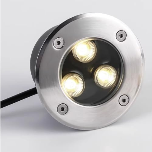 Ultradelgado LED Foco - Empotrable Al Aire Libre Focos De 3W, Luz LED Enterrada Para Exteriores Resistente Al Agua IP67, Lámpara De Jardín Paisajística, Foco De Césped Empotrado En El Suelo(Yellow,12V