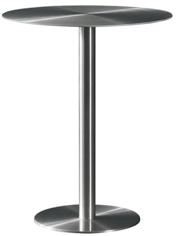 Failjierue Runder Stehtisch aus Edelstahl – Industrieller Bistrotisch aus Metall for den Innen- und Außenbereich – Perfekt for Küchen, Gärten, Cafés und Essbereiche(50x74cm)