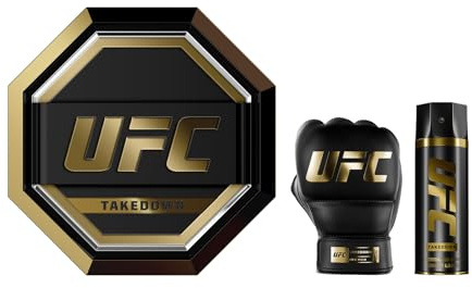 UFC Takedown Perfumes Hombre Estuche 2 Piezas | Pack Regalo, Eau de Parfum 100ml y Body Spray 200ml, Set Fragancia Marina y Amaderada
