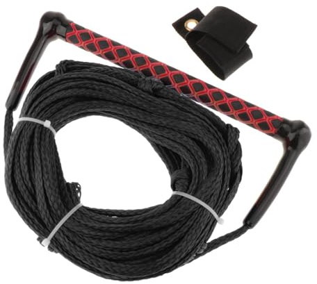 Perfeclan Wasserski-Seil, Wakeboard-Seil, strapazierfähig, multifunktional, professionelle Wakeboard-Surf-Leine, 23,9 m, für Wassersport, Wakeboarding, Schwarzes Seil