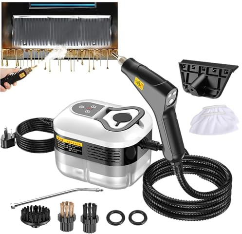 WhFKLca Pulitore A Vapore Portatile con Touch Screen, (105℃/4,5 Bar) Pulitore A Vapore Ad Alta Pressione per Mobili, Auto, Cucina, Bagno, Fughe E Piastrelle, 6 Livelli di Vapore Regolabili D