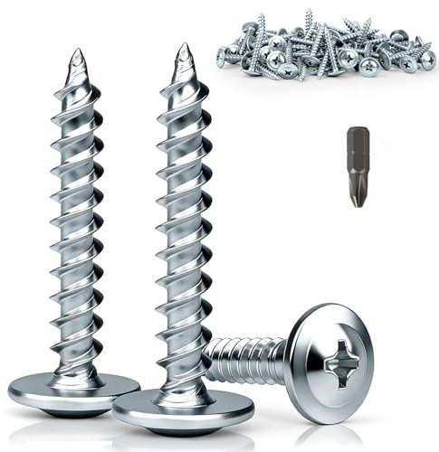 qjuwhua 200 Pcs Phillips Wafer Head Self Tapping Wood Screws M4.2x19mm Pan Head Screws Galvanised Round Dome Modified Truss Head Self Drilling Screw for Wood Aluminum Plastic Metal Pasterboard Silver